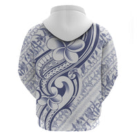 Hawaii Plumeria Lokelani Pikake Lei Hoodie Navy Blue Polynesian Tattoo