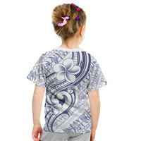 Hawaii Plumeria Lokelani Pikake Lei Kid T Shirt Navy Blue Polynesian Tattoo