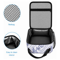 Hawaii Plumeria Lokelani Pikake Lei Lunch Bag Navy Blue Polynesian Tattoo LT9 - Polynesian Pride