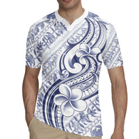 Hawaii Plumeria Lokelani Pikake Lei Rugby Jersey Navy Blue Polynesian Tattoo