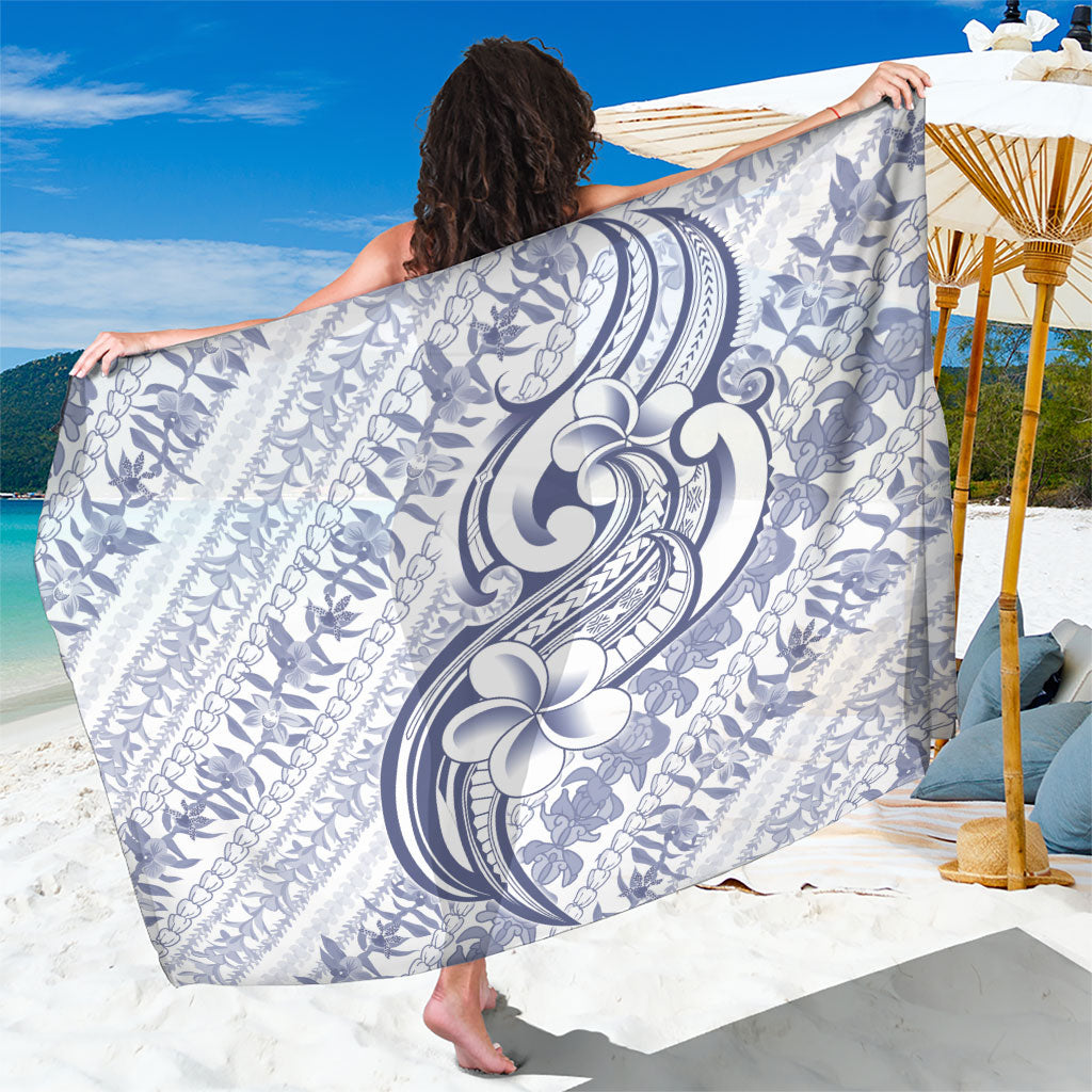 Hawaii Plumeria Lokelani Pikake Lei Sarong Navy Blue Polynesian Tattoo