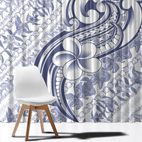 Hawaii Plumeria Lokelani Pikake Lei Window Curtain Navy Blue Polynesian Tattoo LT9 - Polynesian Pride