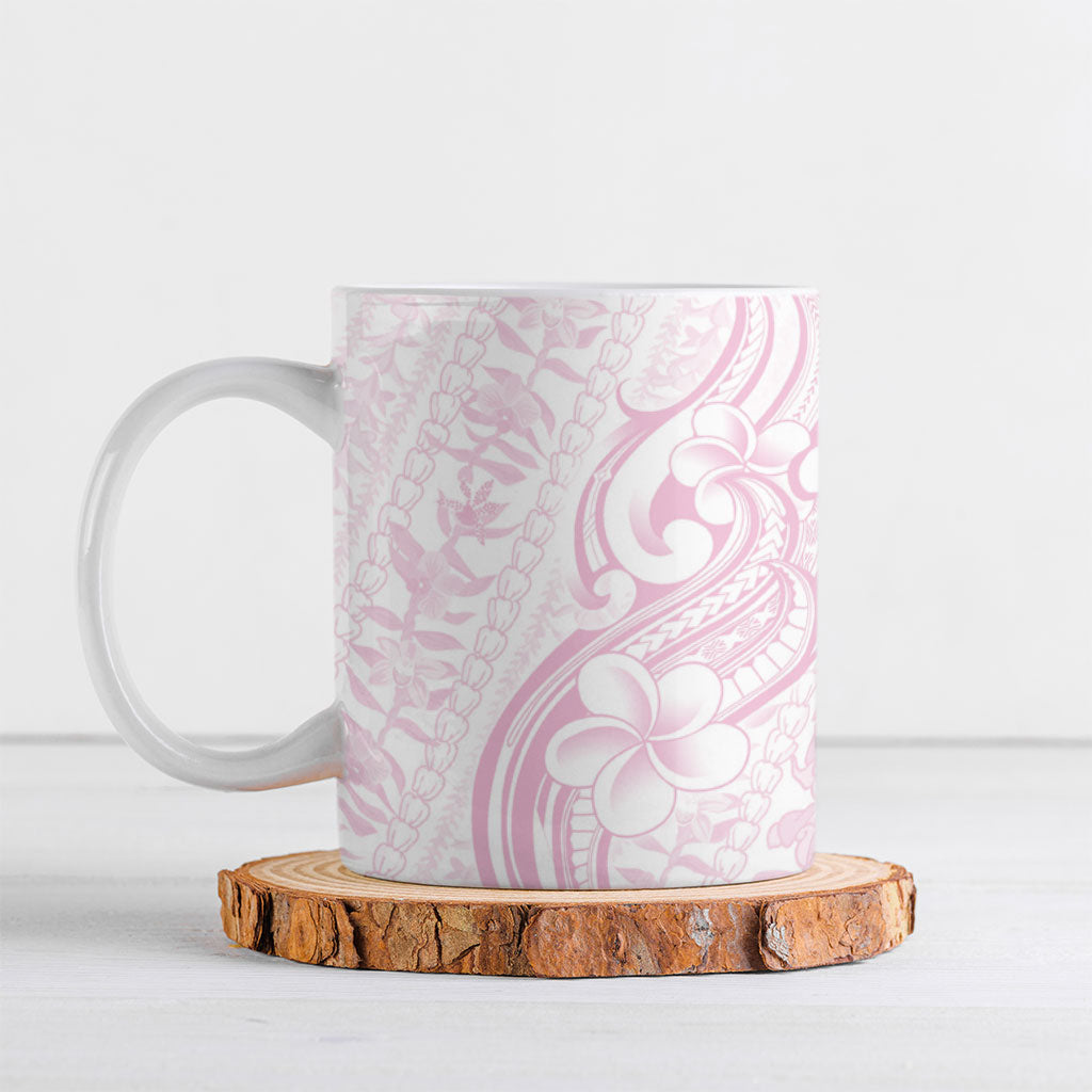 Hawaii Plumeria Lokelani Pikake Lei Ceramic Mug Poni Mama Polynesian Tattoo