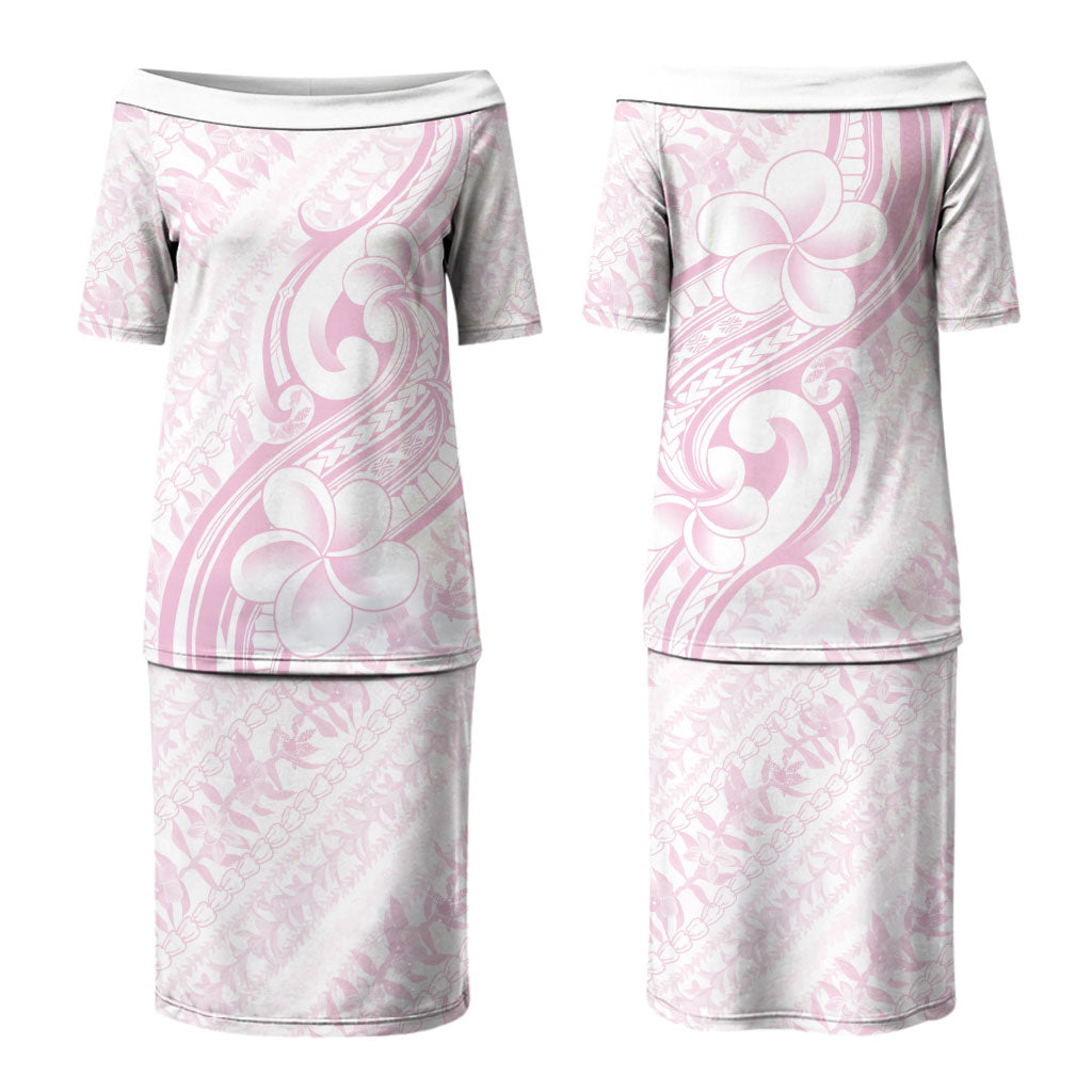 Hawaii Plumeria Lokelani Pikake Lei Couples Matching Puletasi and Hawaiian Shirt Poni Mama Polynesian Tattoo LT9 - Polynesian Pride