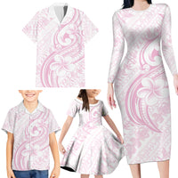 Hawaii Plumeria Lokelani Pikake Lei Family Matching Long Sleeve Bodycon Dress and Hawaiian Shirt Poni Mama Polynesian Tattoo LT9 - Polynesian Pride