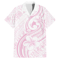 Hawaii Plumeria Lokelani Pikake Lei Family Matching Off The Shoulder Long Sleeve Dress and Hawaiian Shirt Poni Mama Polynesian Tattoo LT9 Dad's Shirt - Short Sleeve Pink - Polynesian Pride