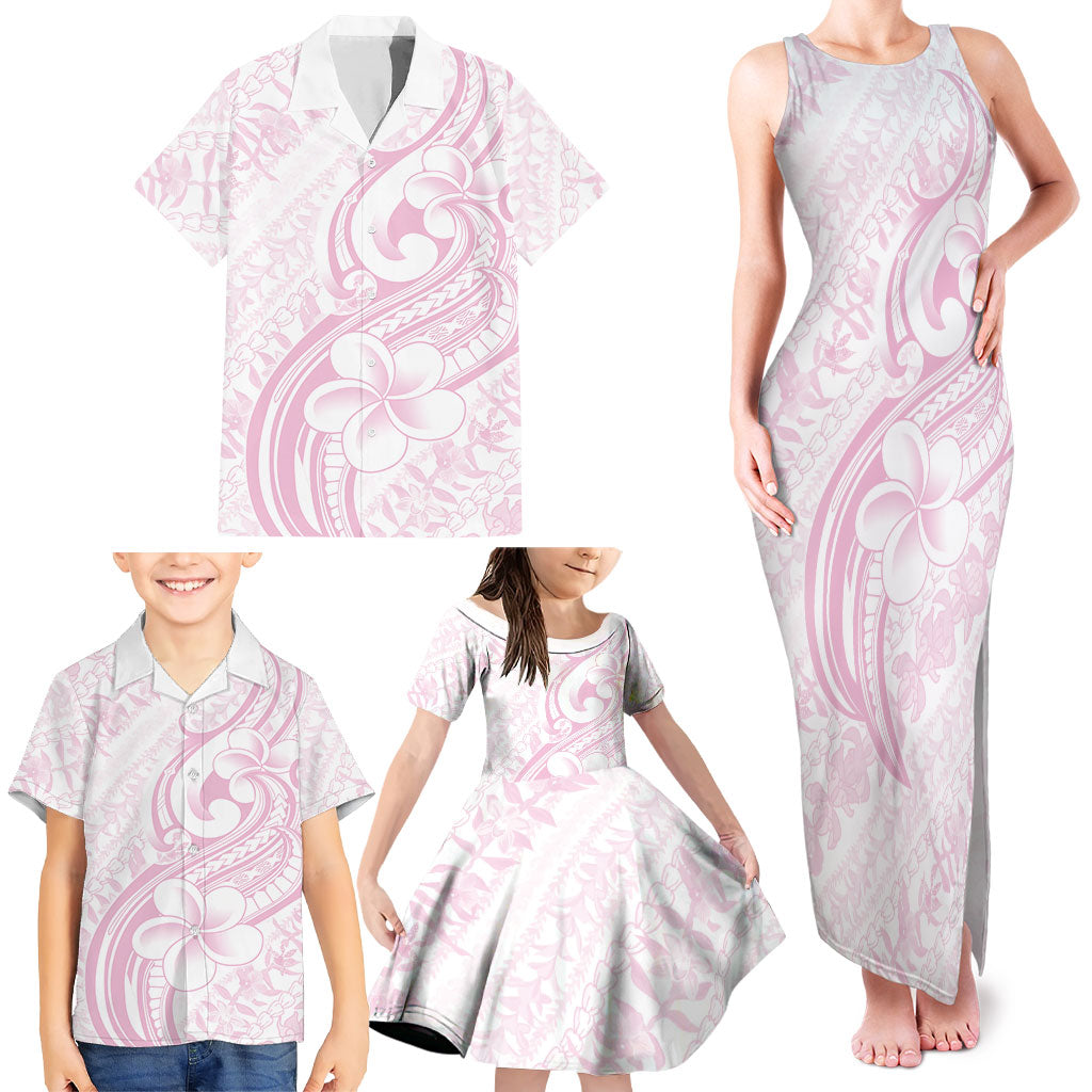 Hawaii Plumeria Lokelani Pikake Lei Family Matching Tank Maxi Dress and Hawaiian Shirt Poni Mama Polynesian Tattoo LT9 - Polynesian Pride