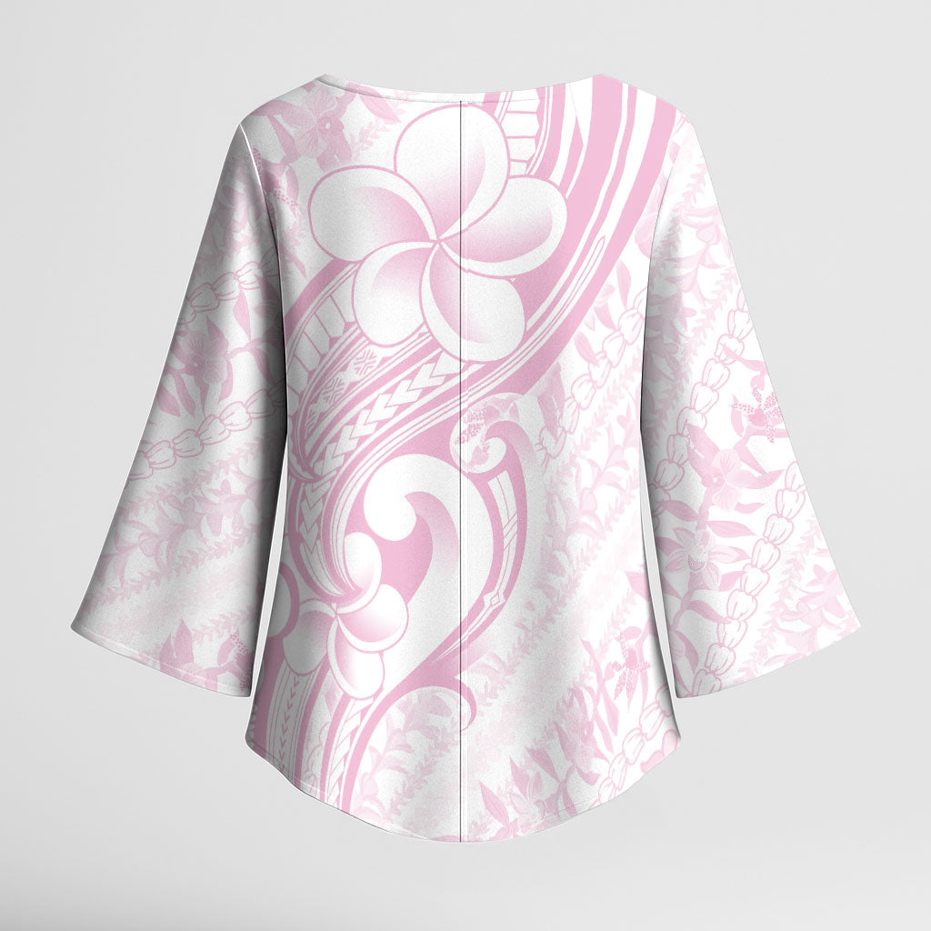 Hawaii Plumeria Lokelani Pikake Lei Kimono Sleeve Blouse Poni Mama Polynesian Tattoo