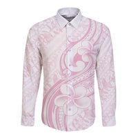 Hawaii Plumeria Lokelani Pikake Lei Long Sleeve Button Shirt Poni Mama Polynesian Tattoo