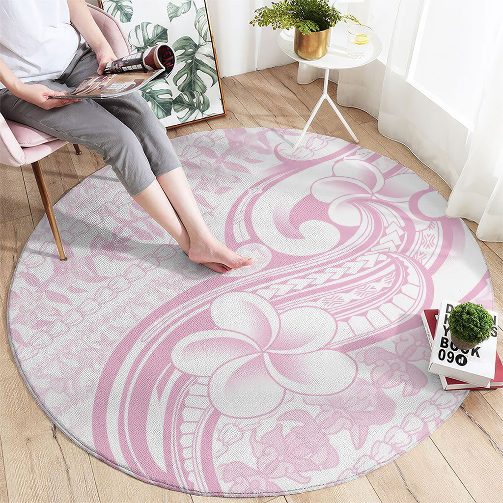 Hawaii Plumeria Lokelani Pikake Lei Round Carpet Poni Mama Polynesian Tattoo