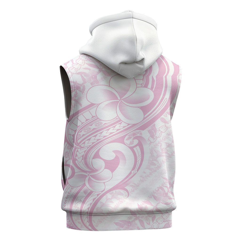 Hawaii Plumeria Lokelani Pikake Lei Sleeveless Hoodie Poni Mama Polynesian Tattoo