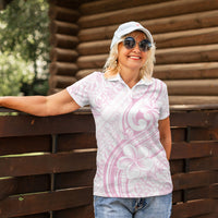 Hawaii Plumeria Lokelani Pikake Lei Women Polo Shirt Poni Mama Polynesian Tattoo