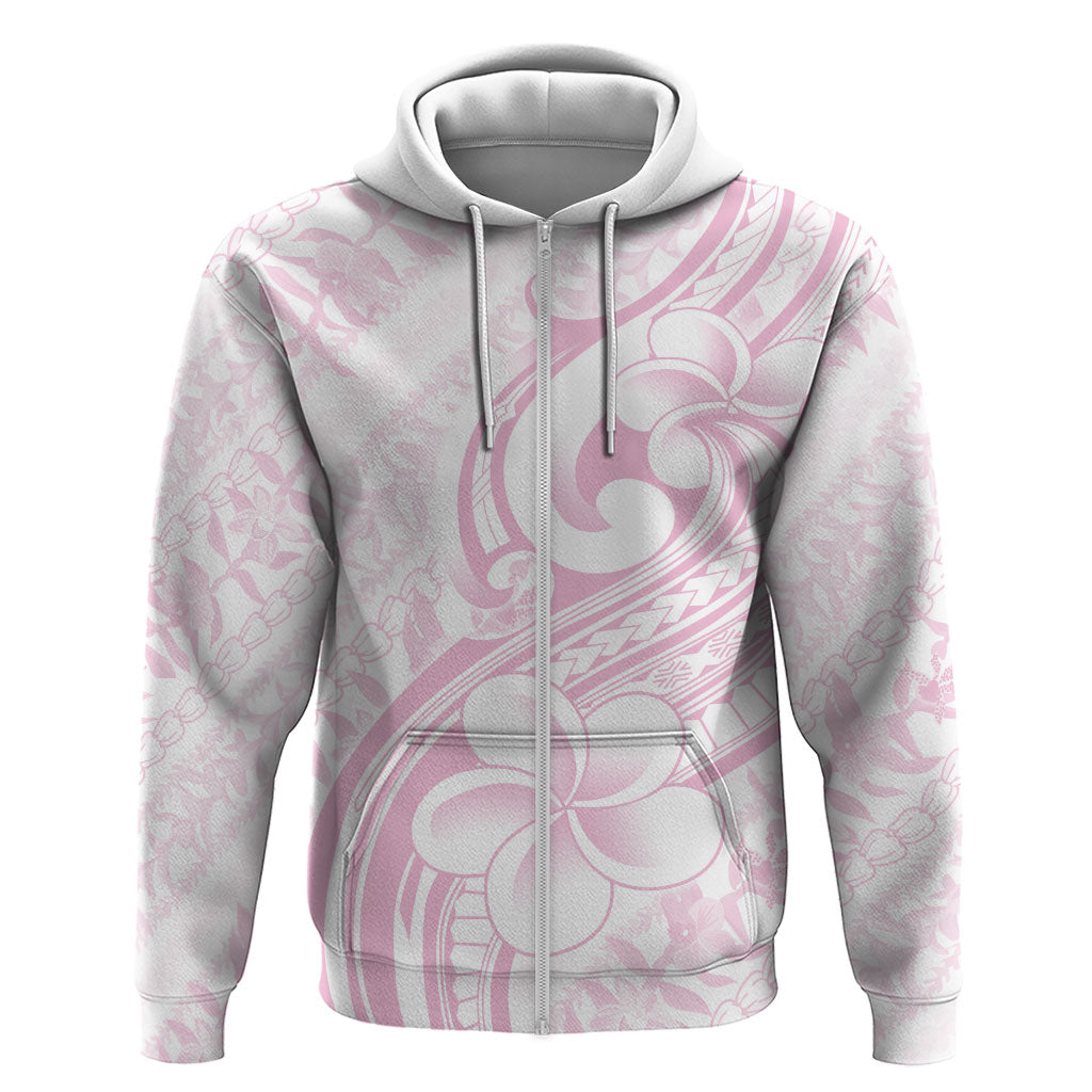 Hawaii Plumeria Lokelani Pikake Lei Zip Hoodie Poni Mama Polynesian Tattoo