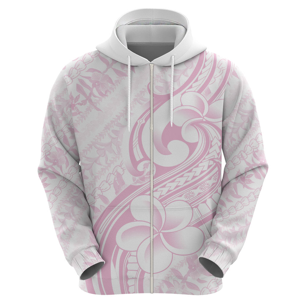 Hawaii Plumeria Lokelani Pikake Lei Zip Hoodie Poni Mama Polynesian Tattoo
