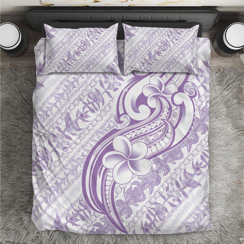 Hawaii Plumeria Lokelani Pikake Lei Bedding Set Poni Polynesian Tattoo
