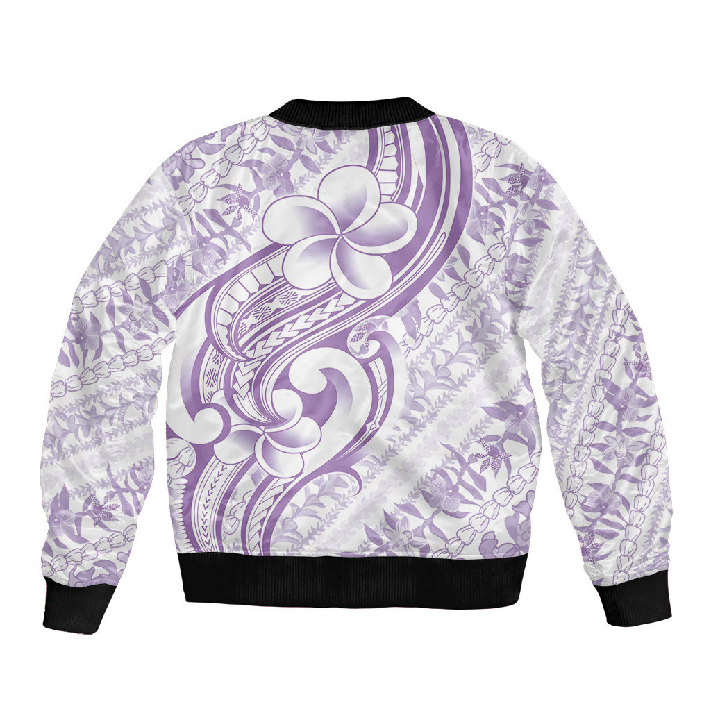 Hawaii Plumeria Lokelani Pikake Lei Bomber Jacket Poni Polynesian Tattoo