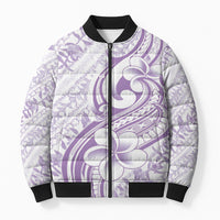Hawaii Plumeria Lokelani Pikake Lei Bomber Puffer Jacket Poni Polynesian Tattoo