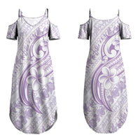Hawaii Plumeria Lokelani Pikake Lei Couples Matching Summer Maxi Dress and Long Sleeve Button Shirt Poni Polynesian Tattoo LT9 - Polynesian Pride
