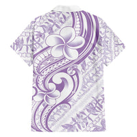Hawaii Plumeria Lokelani Pikake Lei Family Matching Off The Shoulder Long Sleeve Dress and Hawaiian Shirt Poni Polynesian Tattoo LT9 - Polynesian Pride