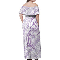 Hawaii Plumeria Lokelani Pikake Lei Family Matching Off Shoulder Maxi Dress and Hawaiian Shirt Poni Polynesian Tattoo LT9 - Polynesian Pride