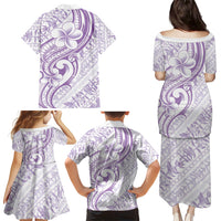 Hawaii Plumeria Lokelani Pikake Lei Family Matching Puletasi and Hawaiian Shirt Poni Polynesian Tattoo LT9 - Polynesian Pride