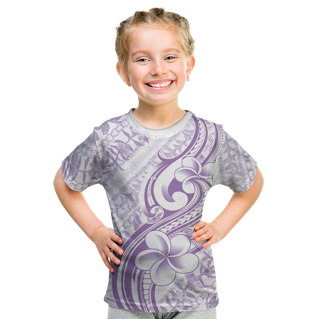 Hawaii Plumeria Lokelani Pikake Lei Kid T Shirt Poni Polynesian Tattoo