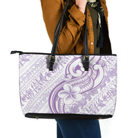 Hawaii Plumeria Lokelani Pikake Lei Leather Tote Bag Poni Polynesian Tattoo