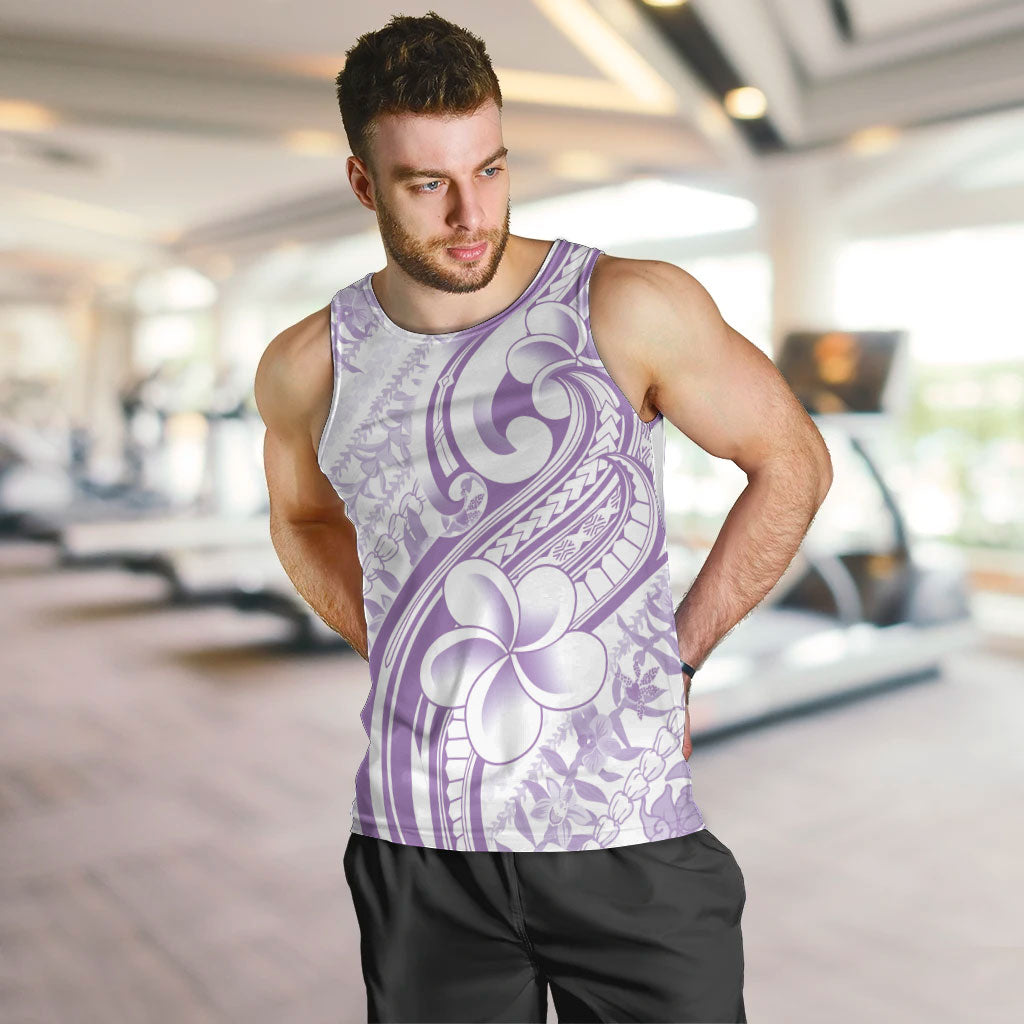 Hawaii Plumeria Lokelani Pikake Lei Men Tank Top Poni Polynesian Tattoo