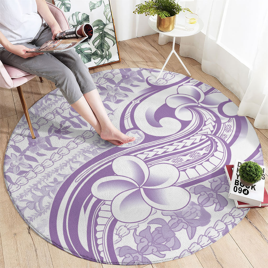 Hawaii Plumeria Lokelani Pikake Lei Round Carpet Poni Polynesian Tattoo LT9 - Polynesian Pride