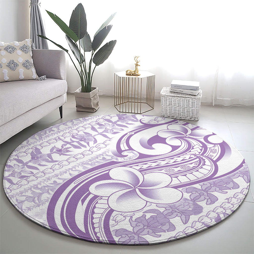 Hawaii Plumeria Lokelani Pikake Lei Round Carpet Poni Polynesian Tattoo LT9 - Polynesian Pride