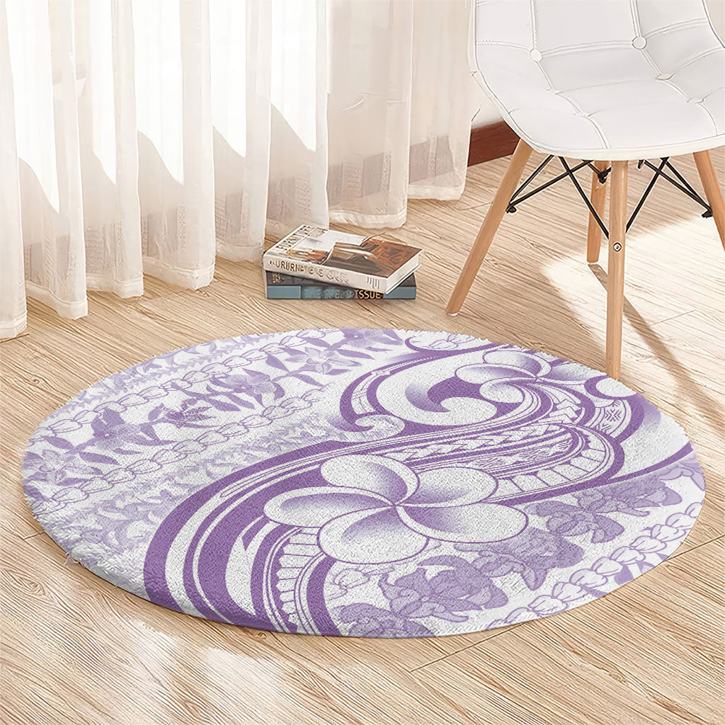 Hawaii Plumeria Lokelani Pikake Lei Round Carpet Poni Polynesian Tattoo LT9 - Polynesian Pride