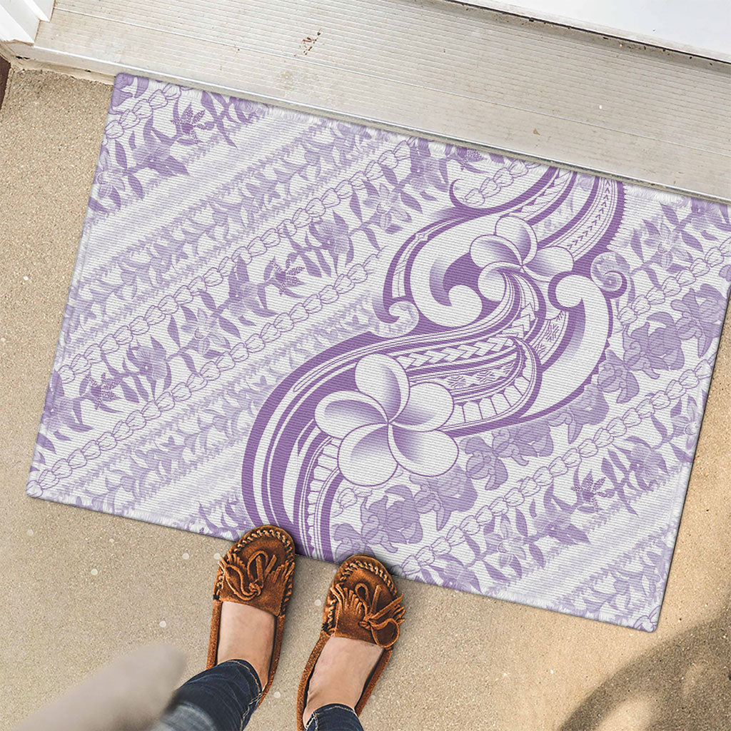 Hawaii Plumeria Lokelani Pikake Lei Rubber Doormat Poni Polynesian Tattoo