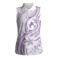 Hawaii Plumeria Lokelani Pikake Lei Women Sleeveless Polo Shirt Poni Polynesian Tattoo