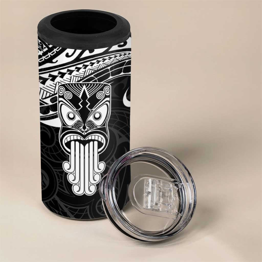 New Zealand Te Reo Maori 4 in 1 Can Cooler Tumbler Kia Kaha Maori Language Week Black Style LT9 - Polynesian Pride