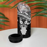 New Zealand Te Reo Maori 4 in 1 Can Cooler Tumbler Kia Kaha Maori Language Week Black Style LT9 - Polynesian Pride