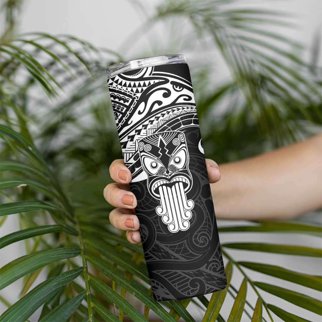 New Zealand Te Reo Maori Skinny Tumbler Kia Kaha Maori Language Week Black Style LT9 - Polynesian Pride