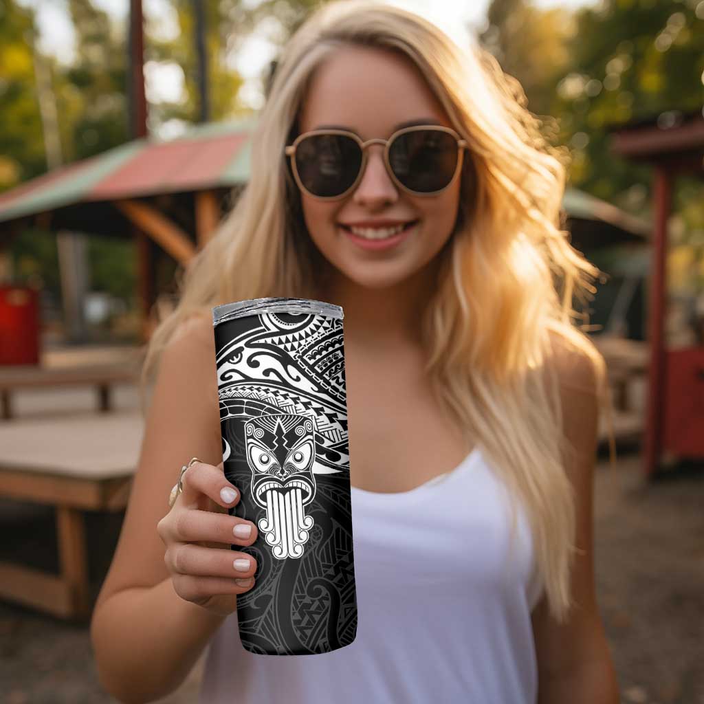 New Zealand Te Reo Maori Skinny Tumbler Kia Kaha Maori Language Week Black Style LT9 - Polynesian Pride