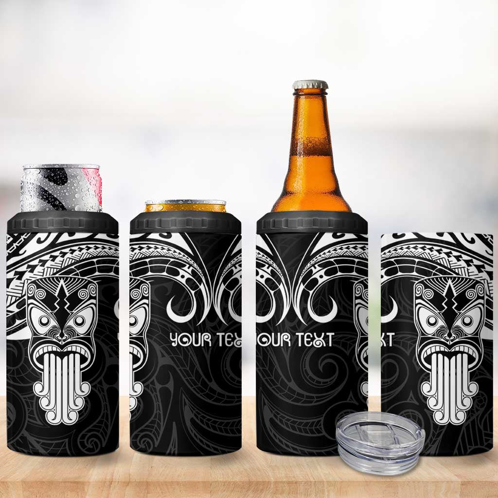 Personalised New Zealand Te Reo Maori 4 in 1 Can Cooler Tumbler Kia Kaha Maori Language Week Black Style LT9 - Polynesian Pride