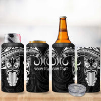 Personalised New Zealand Te Reo Maori 4 in 1 Can Cooler Tumbler Kia Kaha Maori Language Week Black Style LT9 - Polynesian Pride