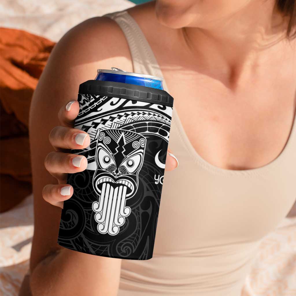 Personalised New Zealand Te Reo Maori 4 in 1 Can Cooler Tumbler Kia Kaha Maori Language Week Black Style LT9 - Polynesian Pride