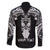Personalised New Zealand Te Reo Maori Family Matching Off Shoulder Long Sleeve Dress and Hawaiian Shirt Kia Kaha Maori Language Week Black Style LT9 - Polynesian Pride