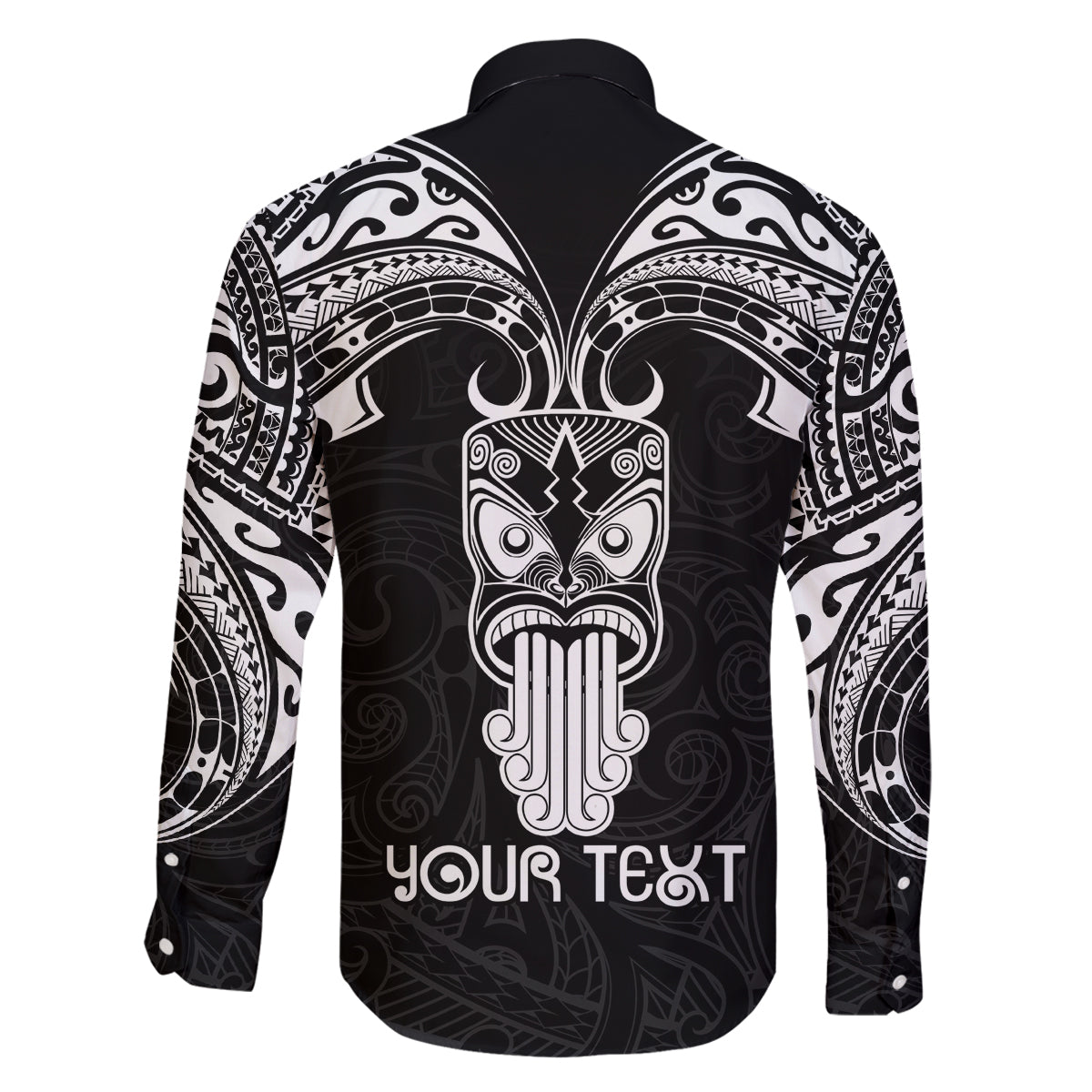 Personalised New Zealand Te Reo Maori Family Matching Off Shoulder Maxi Dress and Hawaiian Shirt Kia Kaha Maori Language Week Black Style LT9 - Polynesian Pride