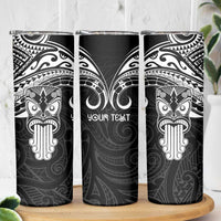 Personalised New Zealand Te Reo Maori Skinny Tumbler Kia Kaha Maori Language Week Black Style LT9 - Polynesian Pride