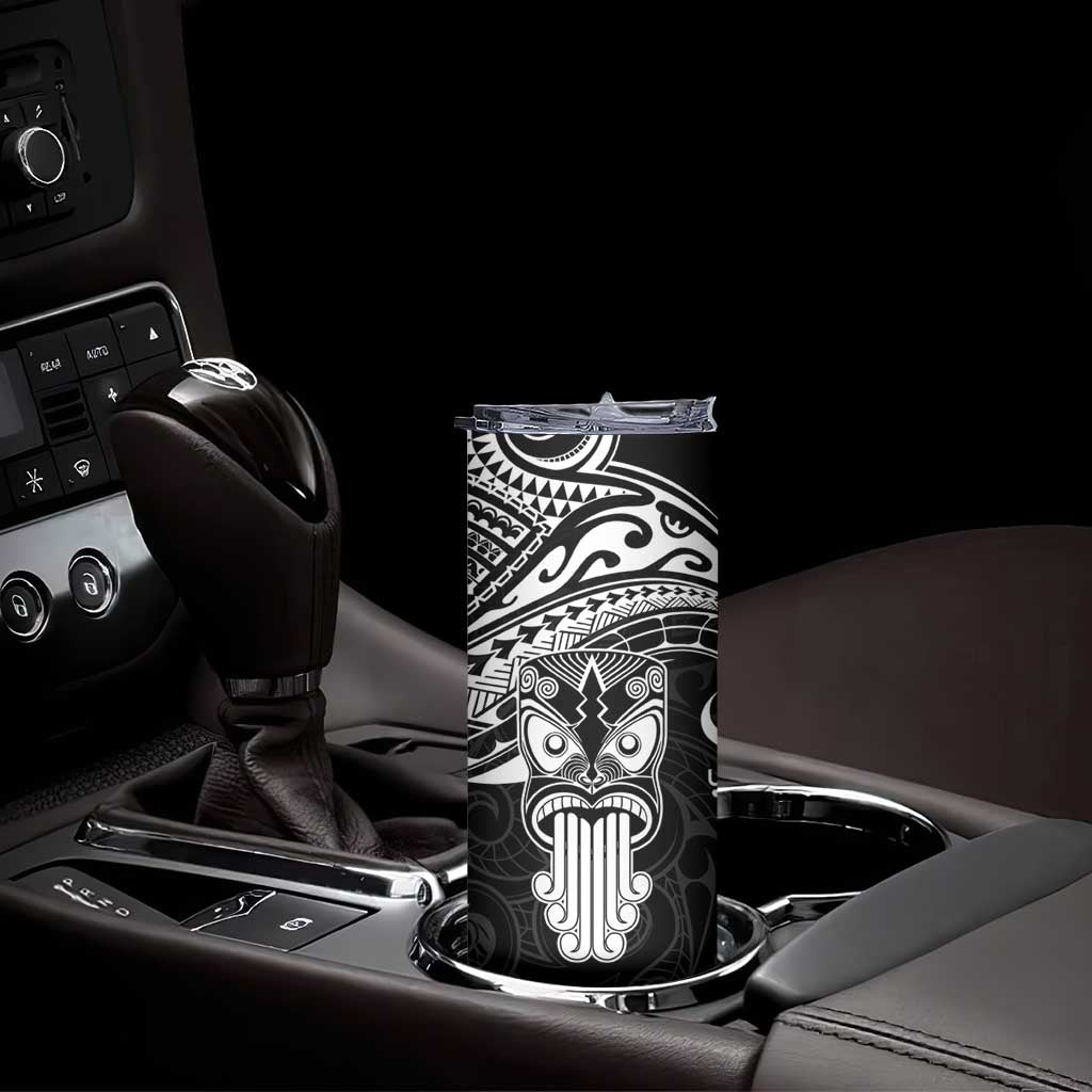 Personalised New Zealand Te Reo Maori Skinny Tumbler Kia Kaha Maori Language Week Black Style LT9 - Polynesian Pride