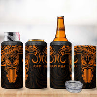 Personalised New Zealand Te Reo Maori 4 in 1 Can Cooler Tumbler Kia Kaha Maori Language Week Gold Style LT9 - Polynesian Pride