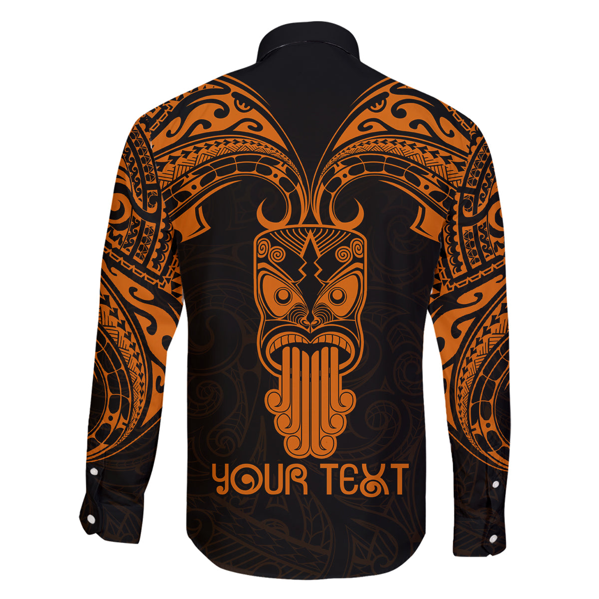 Personalised New Zealand Te Reo Maori Family Matching Long Sleeve Bodycon Dress and Hawaiian Shirt Kia Kaha Maori Language Week Gold Style LT9 - Polynesian Pride
