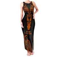 Personalised New Zealand Te Reo Maori Family Matching Tank Maxi Dress and Hawaiian Shirt Kia Kaha Maori Language Week Gold Style LT9 Mom's Dress Gold - Polynesian Pride