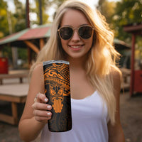 Personalised New Zealand Te Reo Maori Skinny Tumbler Kia Kaha Maori Language Week Gold Style LT9 - Polynesian Pride