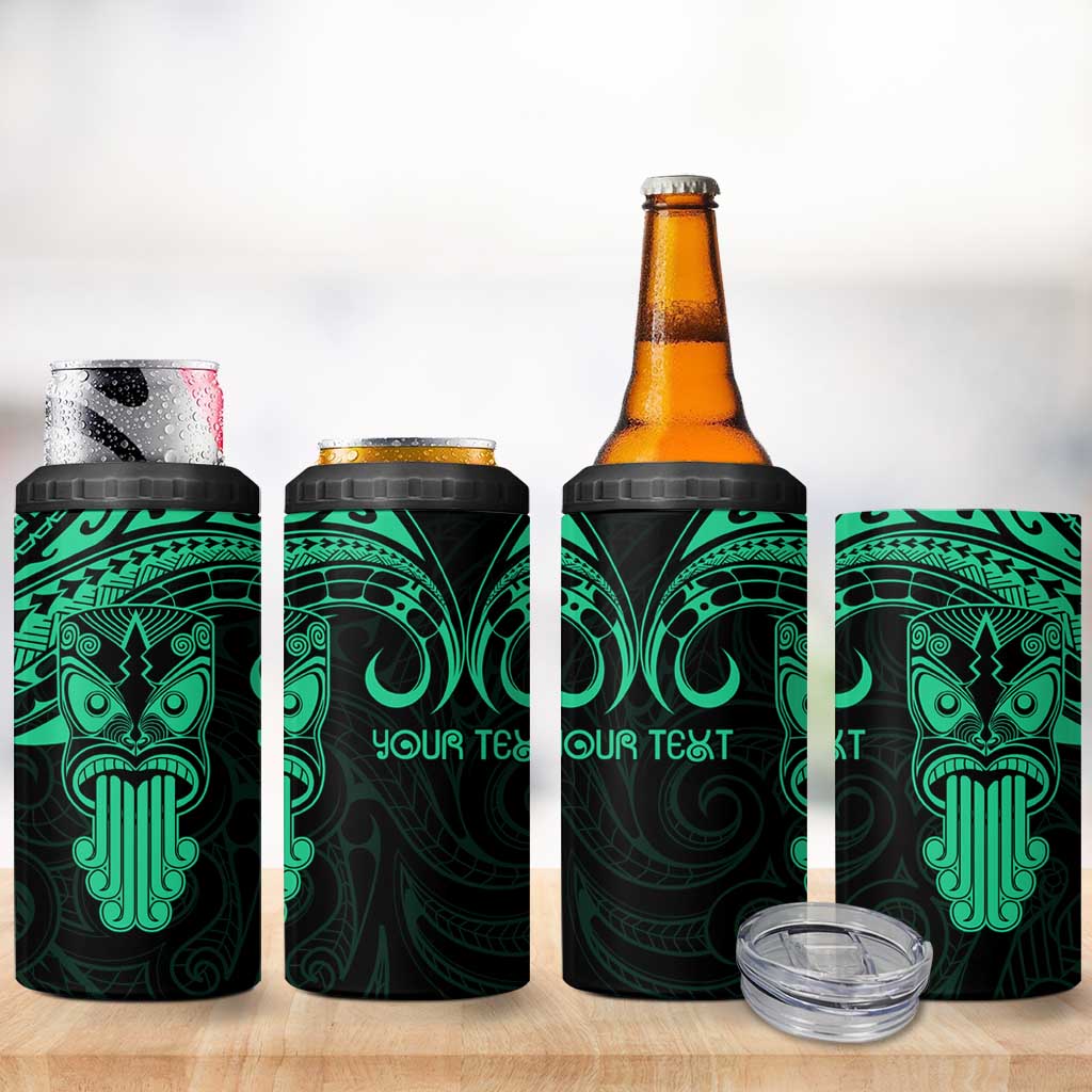 Personalised New Zealand Te Reo Maori 4 in 1 Can Cooler Tumbler Kia Kaha Maori Language Week Green Style LT9 - Polynesian Pride