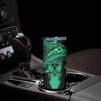 Personalised New Zealand Te Reo Maori Skinny Tumbler Kia Kaha Maori Language Week Green Style LT9 - Polynesian Pride